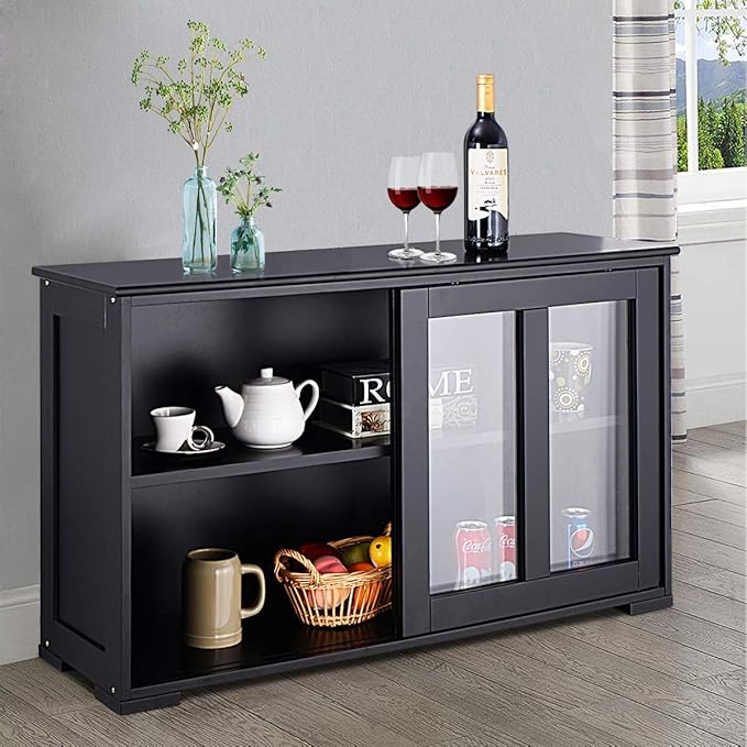 Costzon Kitchen Storage Sideboard, Antique Stackable Cabinet - Image 8