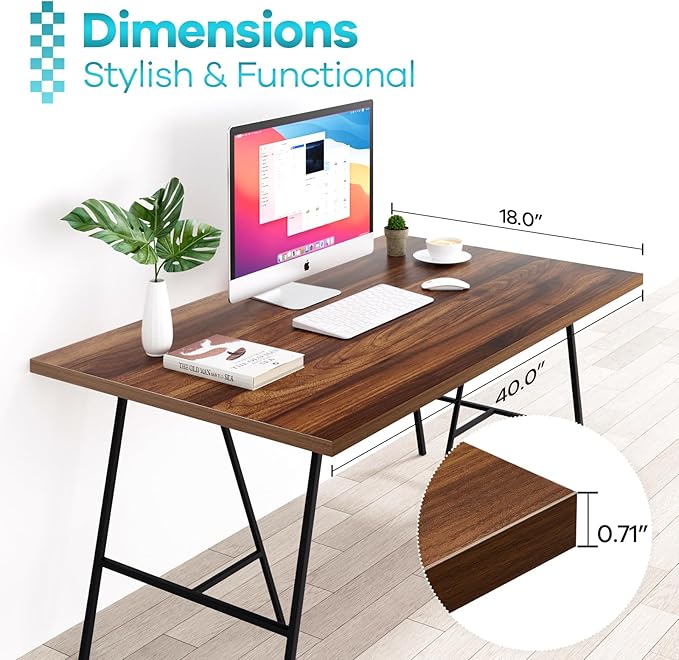 Kaboon Universal Tabletop 40"x18", Solid One-Piece Melamine Table Top, Double - Image 3