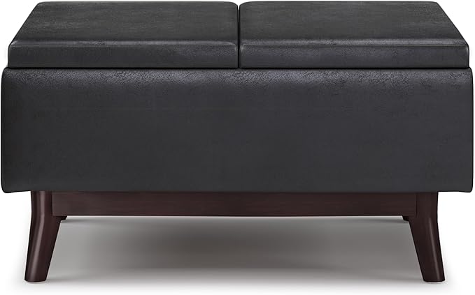 SIMPLIHOME Owen 34 inch Wide Mid Century Modern Rectangle Tray Top Small Coffee - Image 5