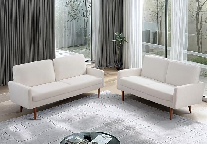Kent 2 Piece Velvet Sofa and Loveseat Set, European Style - Image 2