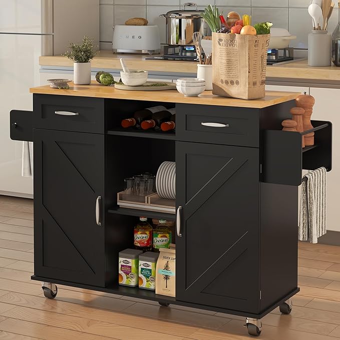 51.5'' Rolling Kitchen Island - Image 2