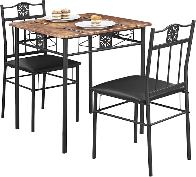 VECELO 3-Piece Small Kitchen Dining Table Set - Image 7