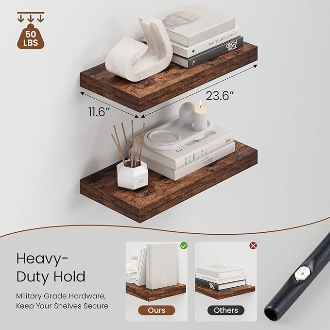 Heimlove 12" Deep Floating Shelves - Image 4
