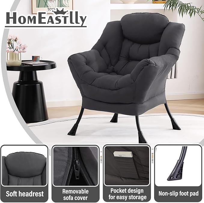 Lazy Chair, Reading Armchair, Large Modern Lounge Accent Chair, Leisure Sofa - Image 6