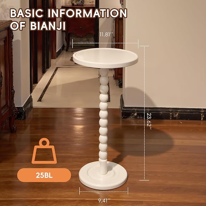 Small Accent Wood End Table, 12inch Round Bedside Table, Natural Side Table - Image 2