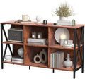 Horizontal Bookshelf Bookcase, Cube Storage Organizer Shelf, Industrial Wide by Adompacat