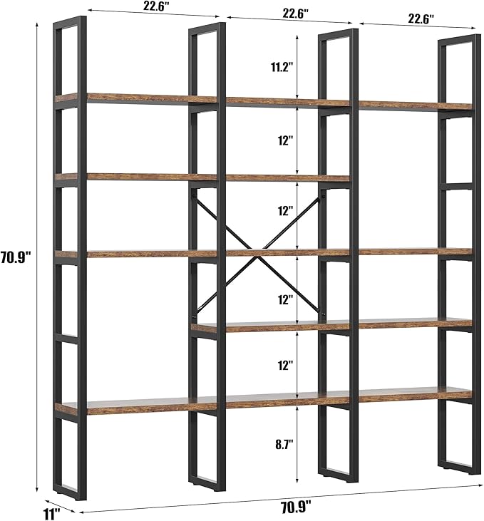 70.86" Modern Bookshelf and Bookcases - Image 2
