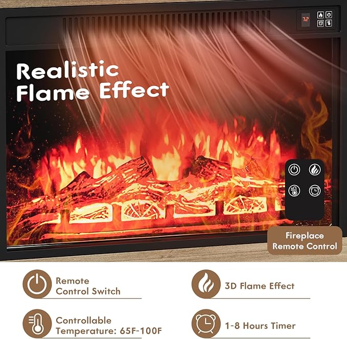 YESHOMY Electric Fireplace TV Stand - Image 5