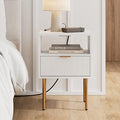 Masupu Nightstand with Charging Station, Mid-Century Modern Bedside Table with by Masupu