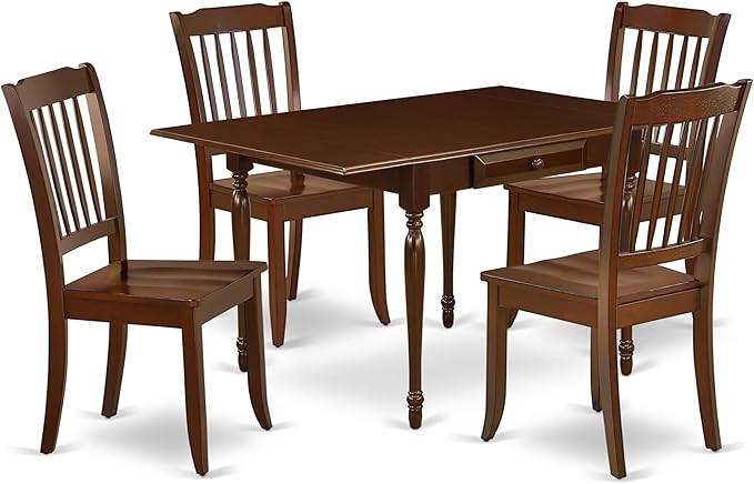 East West Furniture MZDA5-MAH-W 5 Piece Kitchen Table & Chairs Set Includes a by EastWestFurniture