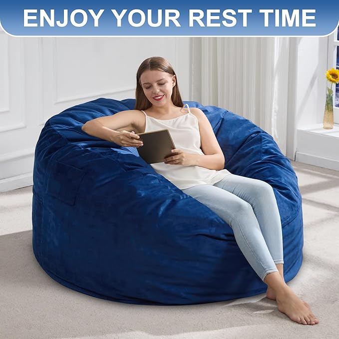 Hobestluk 4FT Bean Bag Chair Giant Bean Bag Chairs - Image 7