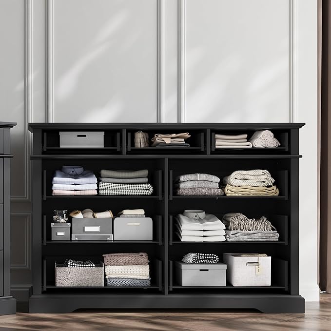 LINSY HOME 9 Drawers Dresser for Bedroom, Modern Farmhouse Large Dresser TV - Image 4