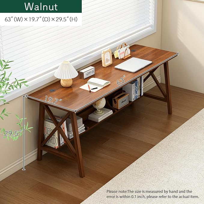 Extra Long Desk with Bookshelf - Image 5