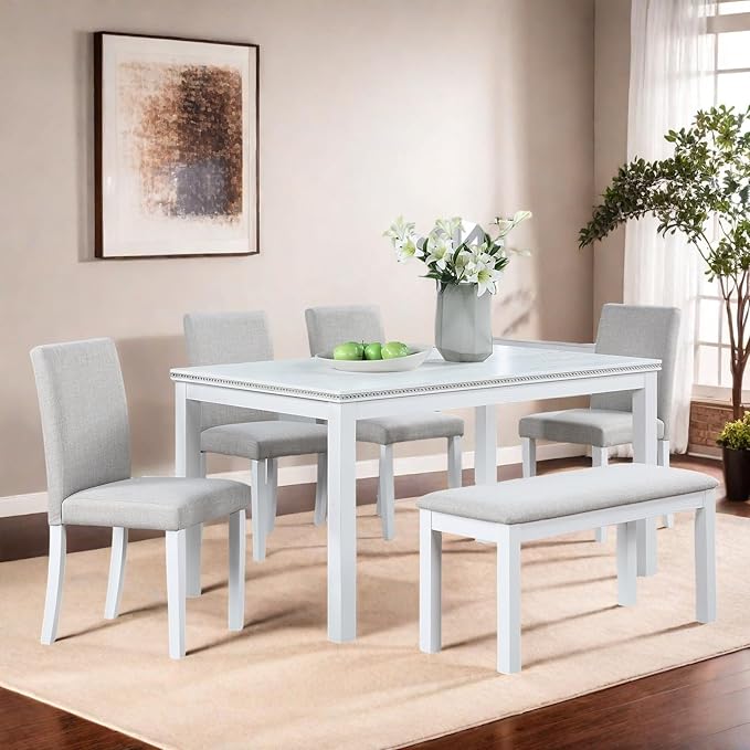 Dining Table Set for 5, 6 Piece Dining Room Table Set - Image 6
