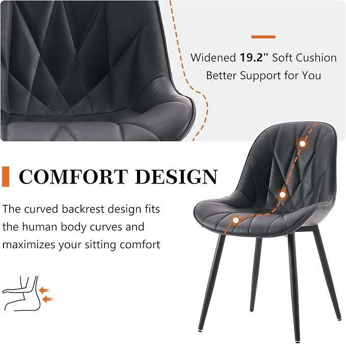 Rowill Black Dining Chairs Set of 2 - Image 3