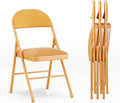 VECELO 4-Pack Folding Chairs Portable Metal by VECELO