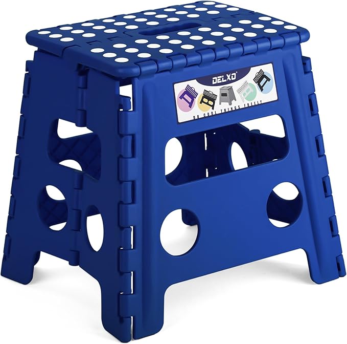 Delxo Folding Step Stool, 13 inch Non-Slip Foldable Stools Up to 300 LBS by Delxo