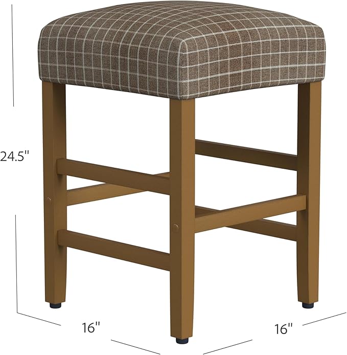 HomePop Home Decor |Classic Open-Back Counter Height Barstool| Square 24 Inch - Image 3