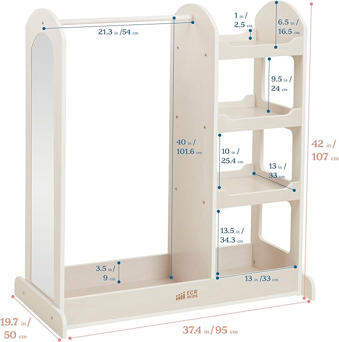 ECR4Kids Dress Up Center with Mirror, Costume Organizer - Image 2