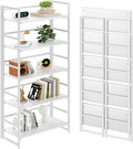 BHG Vintage Multifunctional Folding Bookshelf, No-Assembly Plant Stand Storage by BHG