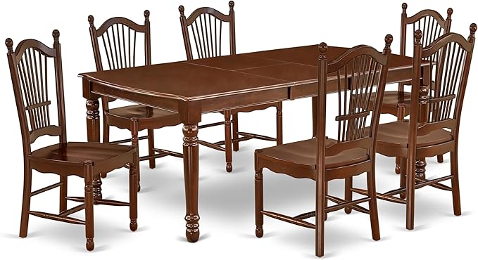 East West Furniture DODO7-MAH-W 7 Piece Modern Dining Table Set Consist of a by EastWestFurniture