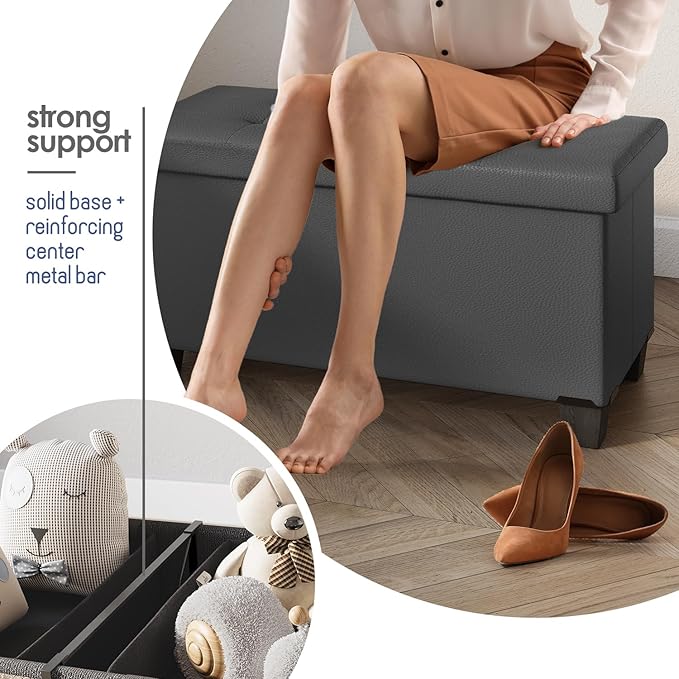 STORAGEBUD Storage Ottoman Bench - Image 6