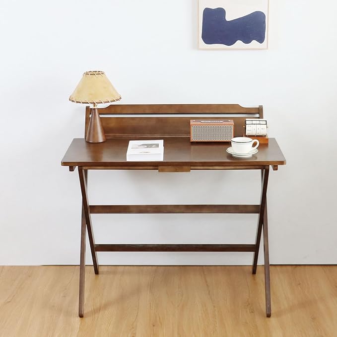 Folding Desk No Assembly Required Small Size, Foldable Computer Desk by AutoHenair