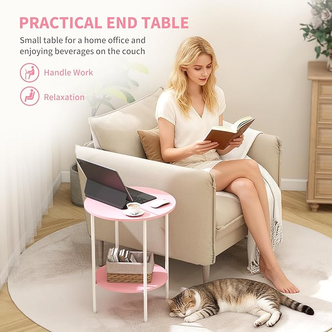 Side Table, Round End Table - Image 5