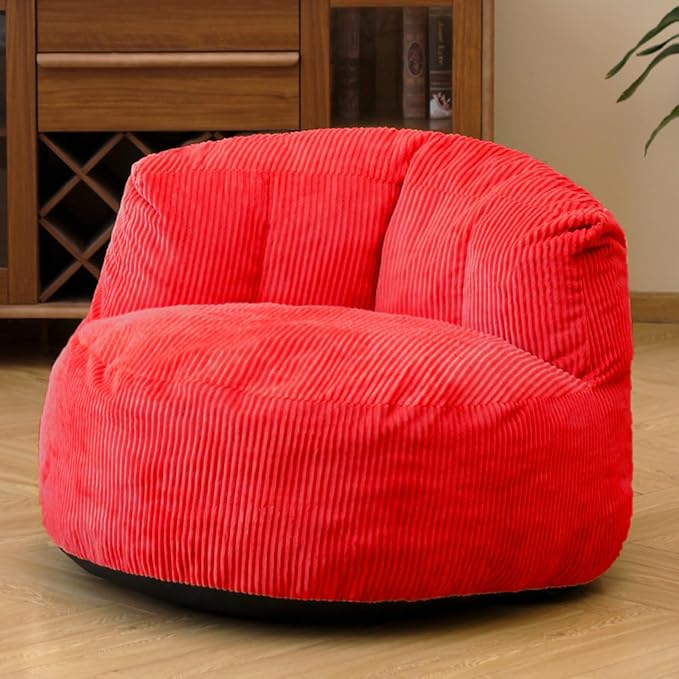 N&V Large Crescent Bean Bag Chair, Adult Size Bean Bag Sack, Foam Filling by NV