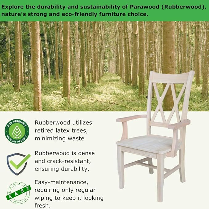 Solid Wood Double X-Back Dining Chair - Image 4