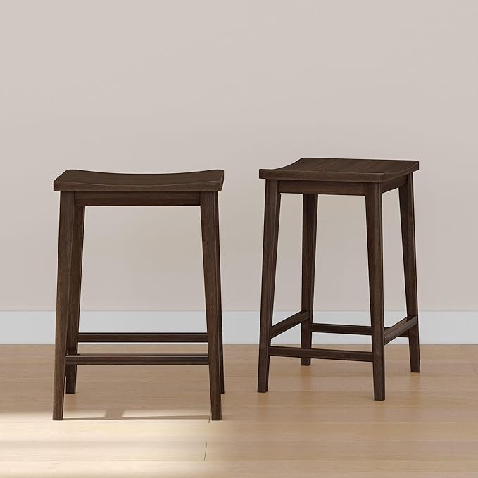 Plank+Beam Smythe Counter Stool, Sturdy Wood Modern Kitchen Counter Height Stool by PlankBeam
