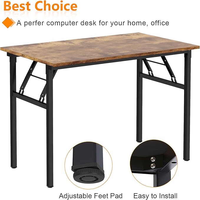 Need Folding Desk for Home Office 39-3/8 inch Length Modern Folding Table - Image 8