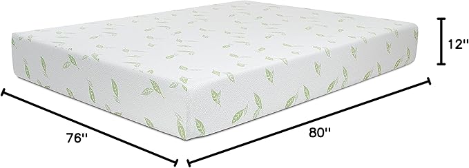 NapQueen King Size, 12 Inch Anula Green Tea Infused Memory Foam Mattress - Image 2