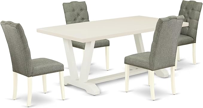 East West Furniture V027EL207-5 5 Piece Kitchen Table Set by EastWestFurniture