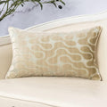 Yangest Beige Throw Pillow Cover Wavy Cushion Cover Modern Zippered Rectangular by Yangest