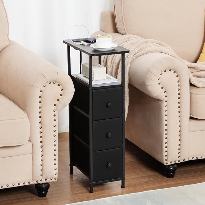 Narrow End Tables Living Room Set of 2 - Image 2