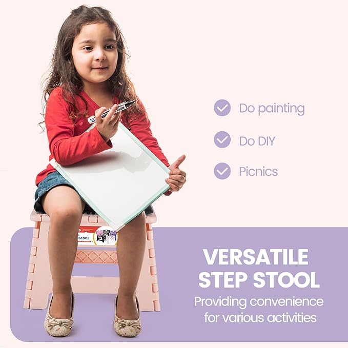 ACSTEP 9 Inch Folding Step Stool 300 LB Capacity Non Slip Foot Stool - Image 7