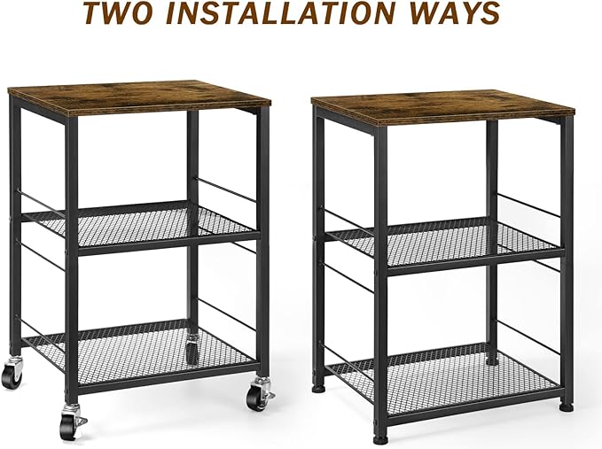 OYEAL Small Nightstand Industrial Square End Table - Image 4