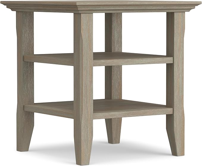 SIMPLIHOME Acadian SOLID WOOD 19 Inch Wide Square Transitional End Table in by SimpliHome
