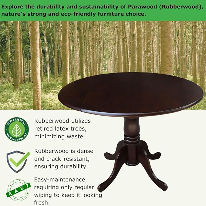 IC International Concepts, Solid Real Wood, Sturdy Parawood, Rich Mocha - Image 4