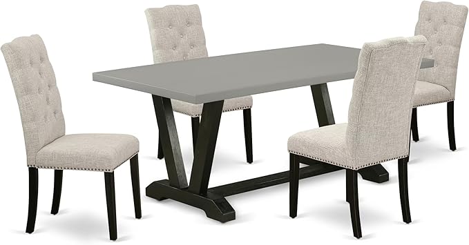 East West Furniture V697EL635-5 5 Piece Modern Dining Table Set Includes a by EastWestFurniture