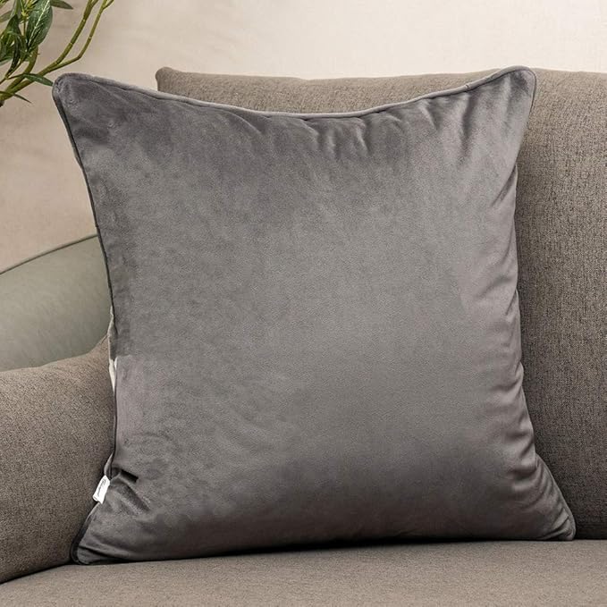 Yangest Silver Grey Square Throw Pillow Cover Wavy Velvet Cushion Cover Modern - Image 2