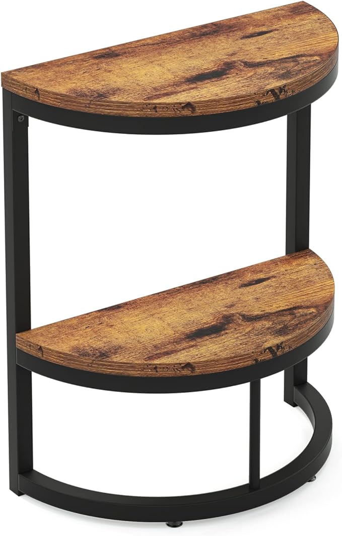 Tribesigns End Table Semi Circle, Small Half Round Side Table - Image 7