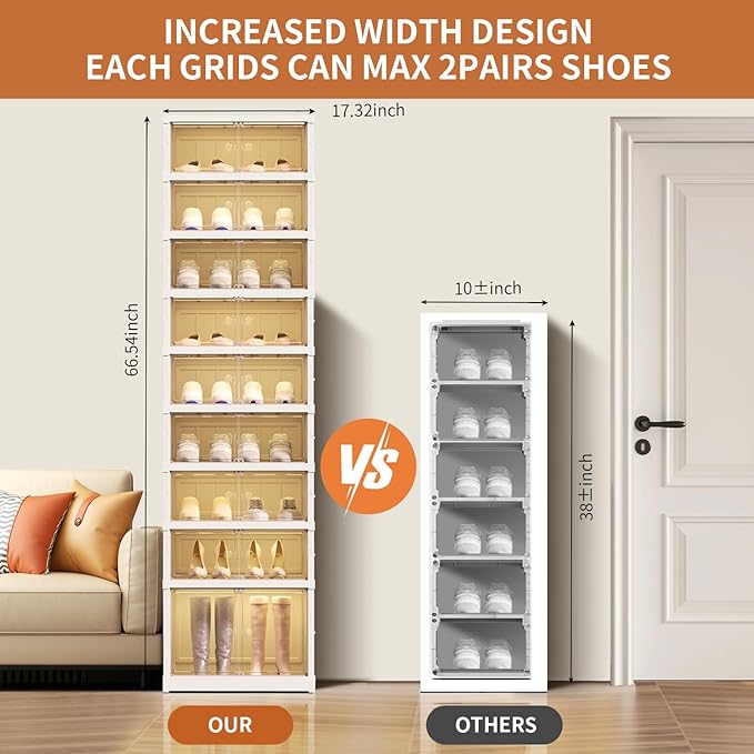 9 Tier Foldable Shoe Rack Organizer - Image 4