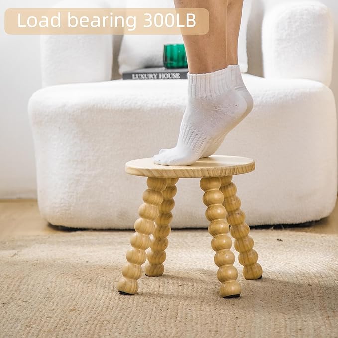 Solid Wooden Step Stool for Kids Adults, 10 inch Short Chair Perfect Matched - Image 4