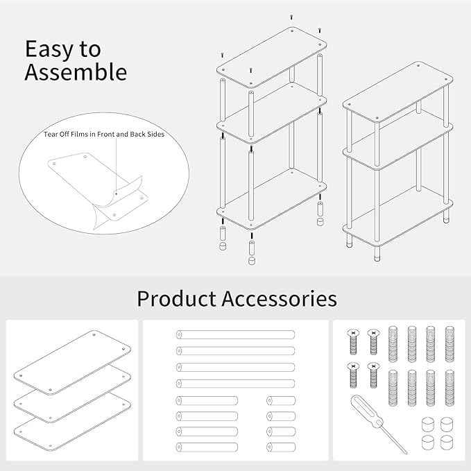 Clear Acrylic Narrow Side Table - Image 5
