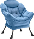 Lazy Chair Thick Padded, Comfy Velvet Accent Lounge Chair by Youtanic