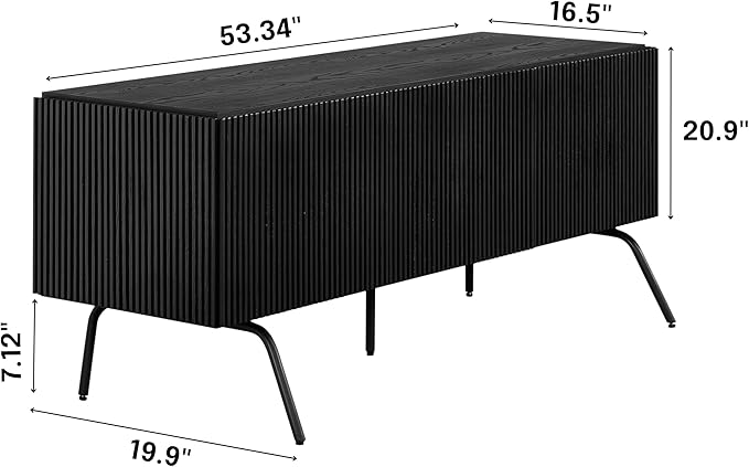 NTC Veil TV Stand with 3 Doors for TVs up to 60’’, Media Console with Vertical - Image 2