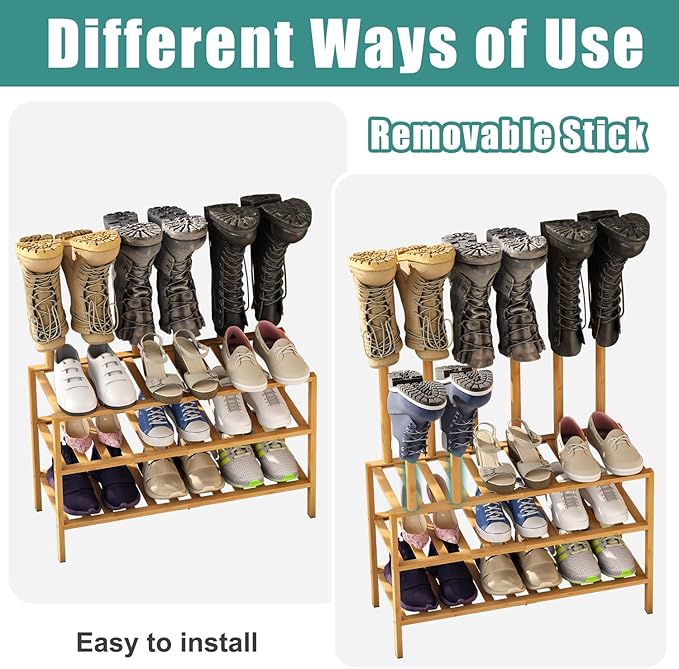 Boot Rack with Shoe Rack, Boot Rack Organizer Tall Boots - Image 5