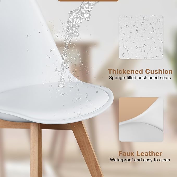 OLIXIS Set of 4 Dining Kitchen Mid-Century Modern Chairs - Image 3